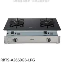 在飛比找神腦生活優惠-林內【RBTS-A2660GB-LPG】嵌入式緻溫玻璃雙口爐