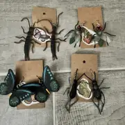 Lot Of Earrings 4 Pairs Insects Bugs Handmade NWT Gifts Unique Quirky Statement