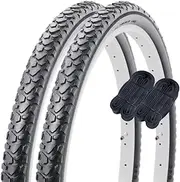 Shinko SR046 60082 24 Inch Bicycle Tire Tubes Set of 2 Pair Wound Off-Road Tires 24 x 1.75 Black