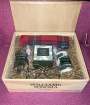 Williams Sonoma Winter Forest Gift Box Hand Soap,Lotion,Candle&Kitchen Towel NEW