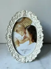 New White Gold Ornate Oval Frame For 4”x6” Picture Frame New Antique Style