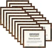 PHAREGE 8.5 x 11 Certificate Picture Frames Bulk Set of 18, Brown Photo Frames for Diploma, Document, Award and Artwork, Wall Hanging or Tabletop Display