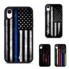 Shockproof Case For iPhone XS 11 12 13 14 15 16 Pro Max USA Grunge Thin Red Line