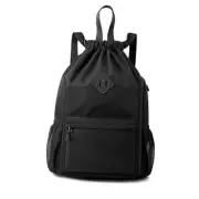 Waterproof Drawstring Gym Backpack Bag for Men & Women,Sports Gym Bag Black