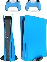 PEYANZ ＰS5 Console Cover, ABS Shell, Replacement Faceplate, Anti-Scratch Dustproof, with Extra 2pcs Free Controller Stickers or Covers (Disc Edition, StarBlue)