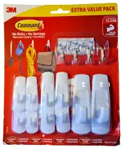 3M Command White Mixed Wall Adhesive Hanging Hooks Value Pack - 14 Pack