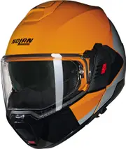 Nolan N120-1 Grafo N-Com Helmet, black-grey-orange, Size S for Men Black Grey Orange