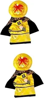 2pcs Pet Clothes Pet Party Clothes Outdoor Activities for Dogs Chinese Emperor Design Party Dog Cloth Pig Dog Costume Small Dog Costumes Easy to Put on Dog Clothes Dog Coat Yellow