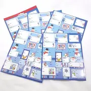 200 Peel n Stick Christmas Gift Tags Snowmen Blue Winter Snow Present Labels