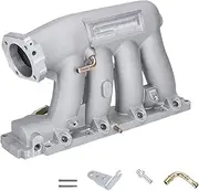 Aluminum Intake Manifold,Compatible With Civic 04-08,Compatible With Acura TSX K24A2 K20Z3 06-11Silver Black LZ-IM52(Silver)
