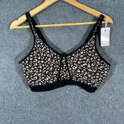 Hips & Curves City Chic Bra Womens 16D Beige Black Soft Cup Leopard Print NEW R3