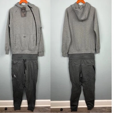 Tuxy Men’s The Tuxy Suit Gray One-Piece Sweatsuit Hoodie w/ Lounge Pants L NWT