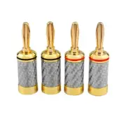 4PCS Speaker Connectors Auditory Banana Plugs Interferences Resistant Designing