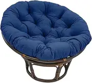Thick Papasan Seat Cushion Papasan Round Chair Cushions Floor Cushion Throw Pillow Outdoor Hanging Basket Egg Chair Pad (Color : Navy Blue, Size : 90 * 90cm)