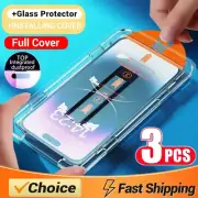 3PCS Screen Protector for iPhone 11 12 13 14 15 16 Pro Max Mini XR X Glass