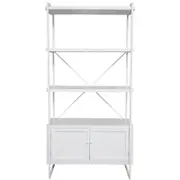 LVD Bookshelf Wood/Metal Nantucket 2-Door Drawer 200x100cm - White