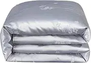 JSEIAJB Silk Quilts Blanket Twin Queen Size Satin Bedding Comforter for Single Bed Cover Duvets(220X240cm)