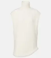 [Victoria Beckham] Victoria Beckham Ribbed-knit turtleneck sweater vest AU 12 white