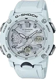 [G-Shock] Casio GA2000S-7A Men's Carbon Core Guard Analog Digital Alarm Chronograph White G Shock Watch, Chronograph,Digital