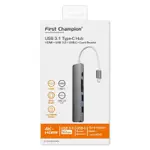 瘋沛數位 FIRST CHAMPION USB TYPE-C 集線器 - 6合1 (灰/銀)