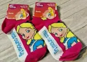 Alice in Wonderland Socks 2 Pair Girls Size 6-7.5