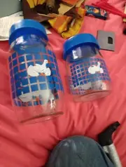 Vintage 1982 Carlton Glass Geese Ducks Jar Canister 3L And 1.5 L