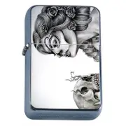 Windproof Refillable Oil Lighter Sugar Skull D24 Day of The Dead Dia De Muertos