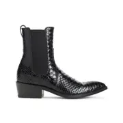 [Tom Ford] Tom Ford-Black Calf Leather Booties-Donna 39 IT
