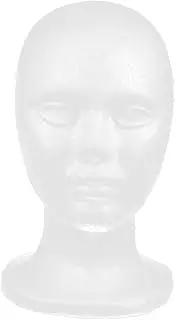 ASAKKURA White Male Mannequin Head Lightweight Display Stand for Wigs Hats and Scarves for Professional Showcases and Easy to Pin Accessories