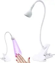 Gooseneck UV Lamp for Gel X Nails, Clamp On Gooseneck UV Light for Nails, Nail Accessories, Manicure Dryer, Small Portable UV Lamp for Home Salon, Fast and Even Curing