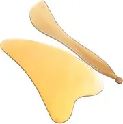 IWOWHERO Ox Horn Scraping Board Set 2pcs Massage Tools Face Sticks Trigger Point Therapy Kit Random Style