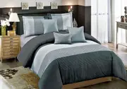 Chimes Quilt/Doona/Duvet Cover Set (King Single Size) Grey