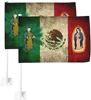 2 Pack Mexico Car Flag 12 X 18 inch Double Side Mexico Sign Car Window Flags
