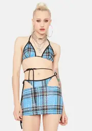 Royal Top The Charts Plaid Skirt Set