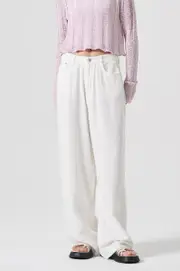 Linen Like Pants White