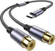 MOSWAG USB C to Dual RCA Stereo Aux Cord Cable, Type C to 2RCA Female Y Cable Adapter for Computers, Laptops, Phones Tablets, MP3, Speakers, Amplifiers, Car Audio Stereo and Other Devices