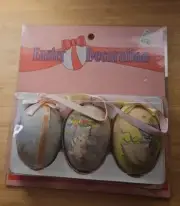Vintage Kmart Easter Decoration Egg Ornaments Set Of 3 Nib Cottagecore