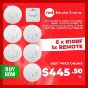 Red Smoke Alarms Red Smoke Alarms 6 x Bundle R10RF | Photoelectric RF Wireless