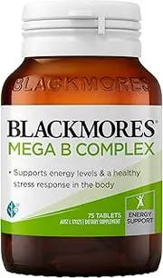 Blackmores Mega B Complex | Supports Energy Levels & Healthy Stress Response in the Body | 75 Tablets