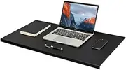 Zmmyr Leather Desk Pads Perfect Desk Mate Laptop Mat with Fixation Lip Multifunction Office Home (Black, Large)