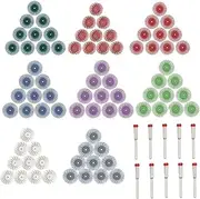Paifencodill 50 Pieces 25mm Radial Bristle Disc Combination Set 25mm Detail Grinding Brush, with 2.35&3mm Spindle Clearance Polishing Wheels Mixed Particle Size 80/120/220/320/400/600/1000/2500