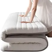 Upgrade Thick Floor Futon Mattress, Latex Layer Foldable Tatami Mat, 4 in Roll Up Sleeping Mat, Lounger Guest Bed for Camping Couch Boys Girls Dormitory Mattress (Size : 90 * 200CM)