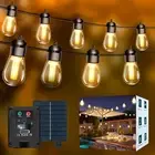 Houche Outdoor String Lights for Patio: Solar Waterproof LED Lights with 15 Shat