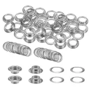 40Set Grommets Eyelets Kit 12mm Copper Metal Eyelets with Washers Silver Tone