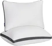 Standard Size Pillows 2 Pack, Shredded Memory Foam Bed Pillows for Sleeping Set