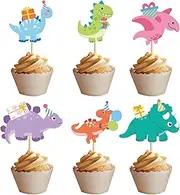 24 Pcs Dinosaur Cupcake Toppers Baby Cute Dinosaur Cupcake Picks Kids Baby Shower Birthday Party Cake Decorations Supplies