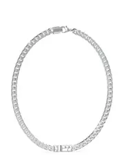 GUESS Steel Vegas Logo Necklace in Silver