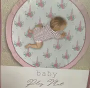 Unicorn Baby Play Mat Round Reversible Blush Rose Pink Tummy Time Blanket Pad