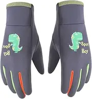 [Generic] Warm Mittens for Kids | Glow-in-The-Dark Warm Cycling Mittens for Kids,Cartoon Dinosaur Cold Weather Mittens for Playground, Backyard