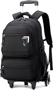 ETAISHOW Rolling Backpack for Boys Trolley Bookbag with Wheels for Adults Wheeled Luggage Laptop Backpack for Men